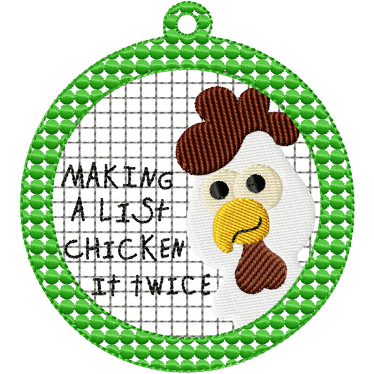 Funny Chicken ornament machine embroidery design