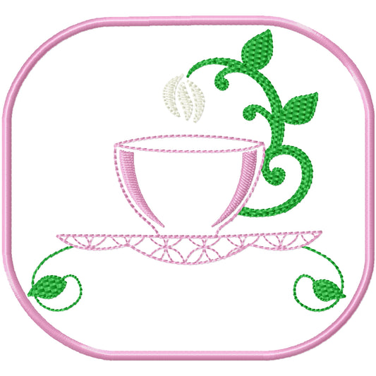 ITH Coffee 1 coaster machine embroidery design