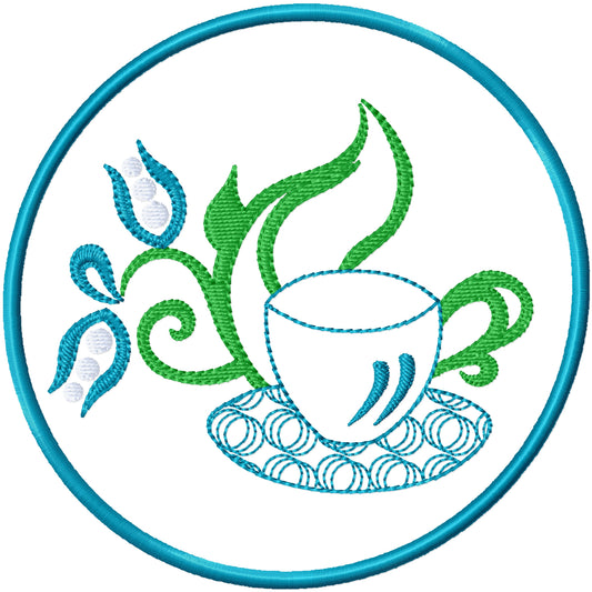 ITH Coffee 2 coaster machine embroidery design