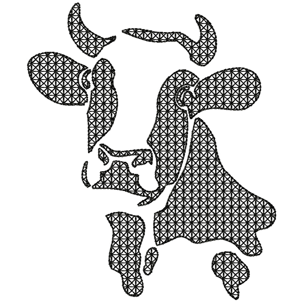 Cow 2 machine embroidery design 3 sizes