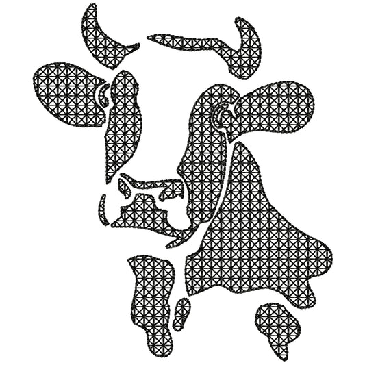 Cow 2 machine embroidery design 3 sizes