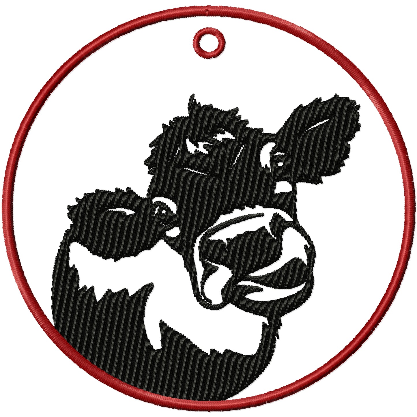 ITH Cow face ornament machine embroidery design