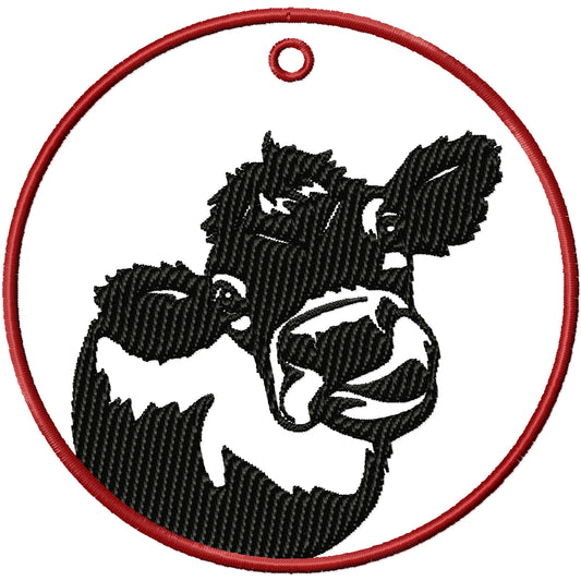 ITH Cow face ornament machine embroidery design