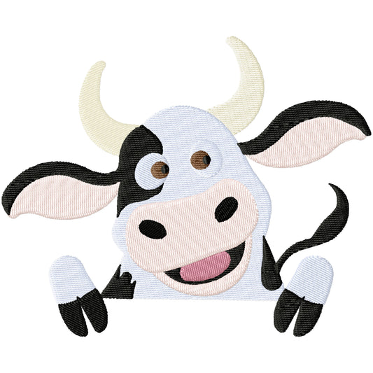 Cow pocket topper machine embroidery design 2 sizes