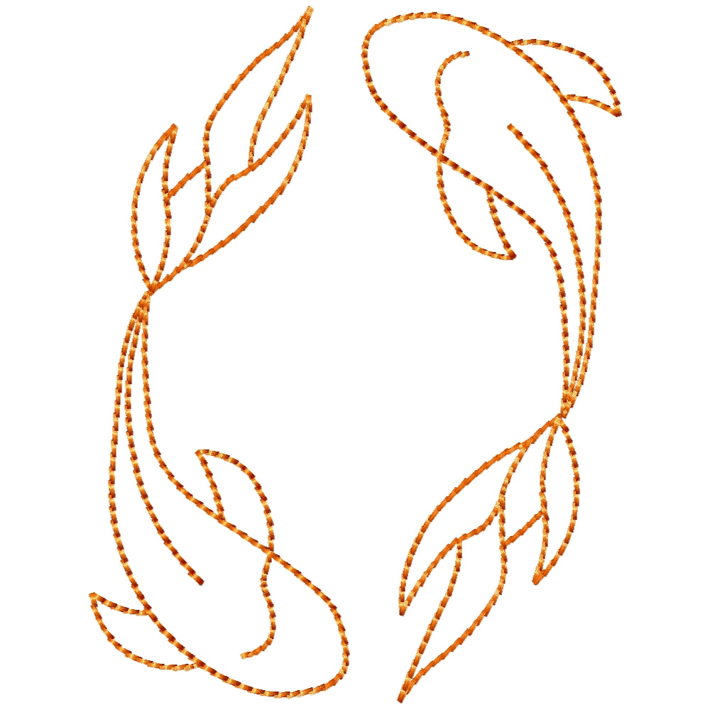 Koi fish machine embroidery design 3 sizes