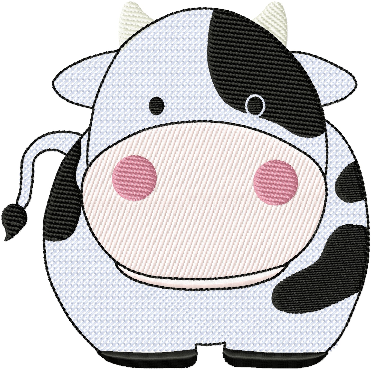 Cross stitch cow machine embroidery design 2 sizes