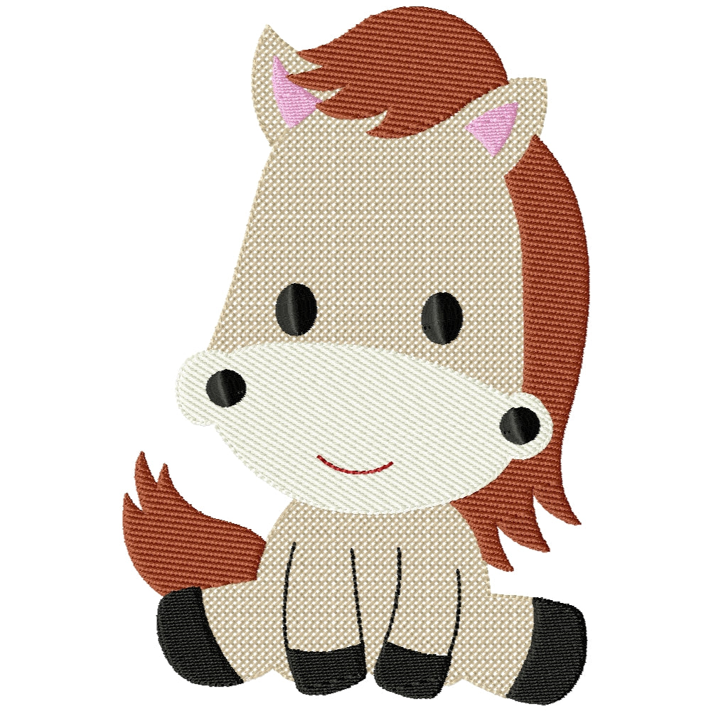 Cross stitch horse machine embroidery design 2 sizes