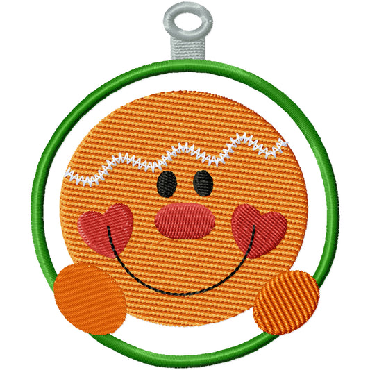 Cute Ginger applique ornament 1 machine embroidery design