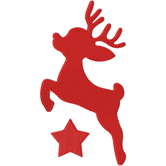 Deer 2 silhouette machine embroidery design 4 sizes