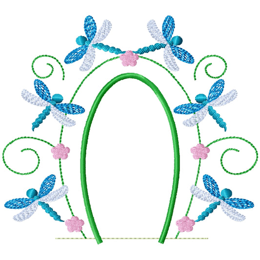 Beautiful dragonflies for side shirt machine embroidery design 2 sizes