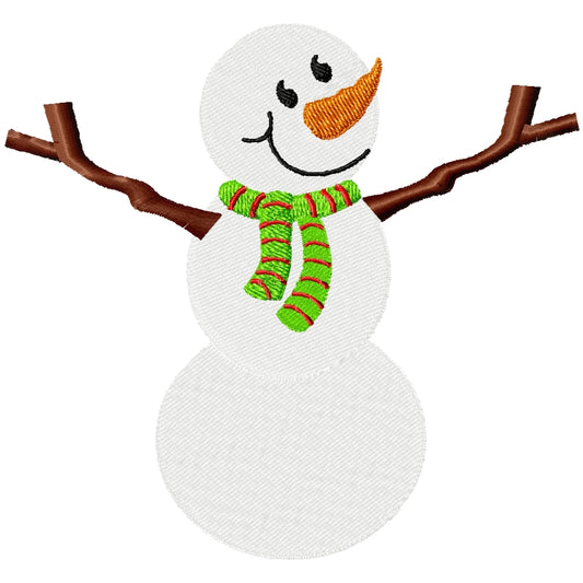 Emb 5x7 snowman machine embroidery design