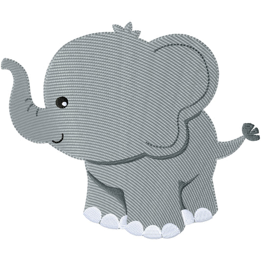 Ellie elephant machine embroidery design 2 sizes