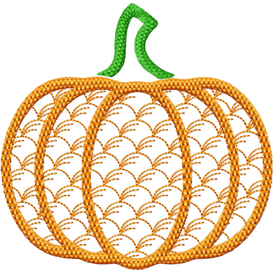 Fancy filled pumpkin 1 machine embroidery design