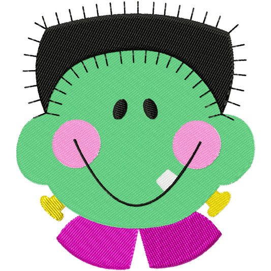 Franko face Halloween machine embroidery design