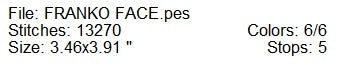 Franko face Halloween machine embroidery design