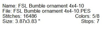 ITH Free standing lace Bumble ornament machine embroidery design