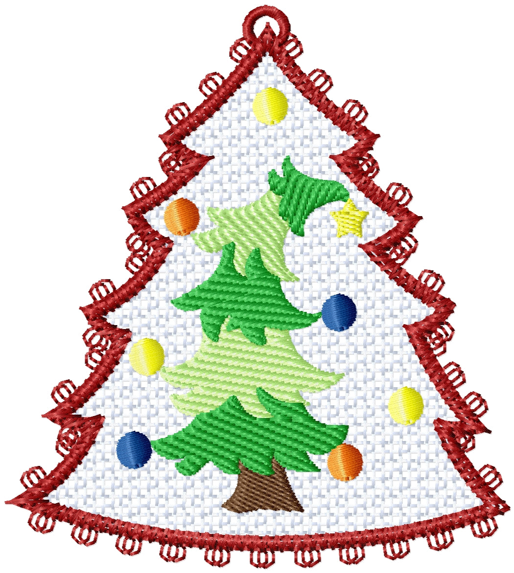 ITH Free standing Grinch tree machine embroidery ornament