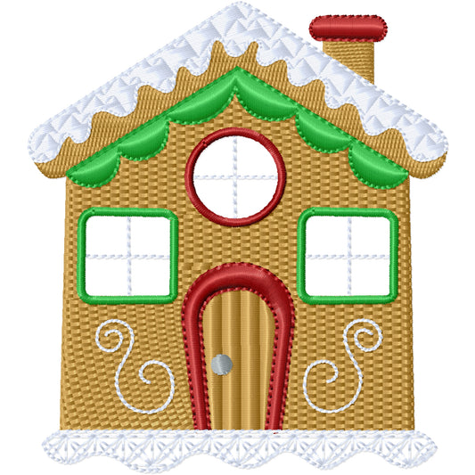 Fancy Gingerbread house machine embroidery design