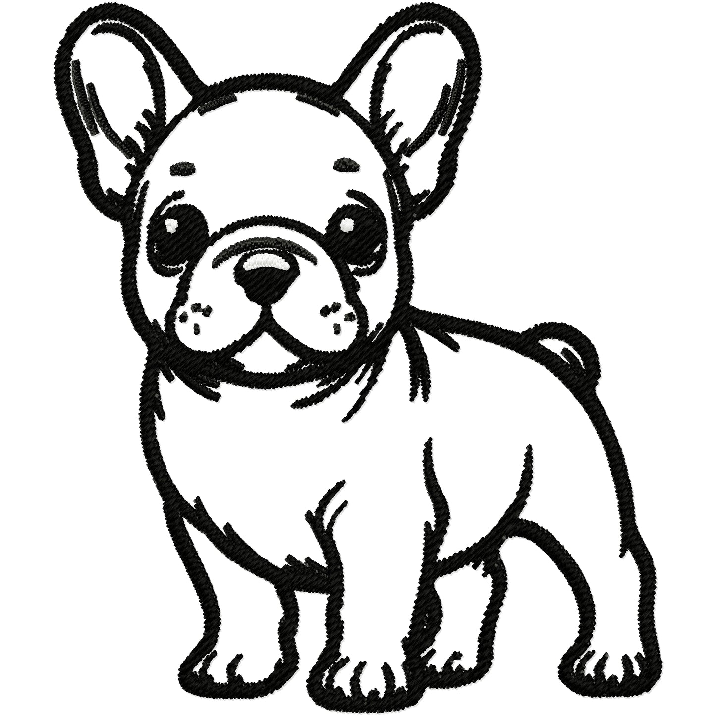 Frenchie the French bulldog machine embroidery design 2 sizes