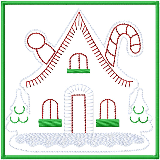 ITH Gingerbread house 1 Coaster machine embroidery design
