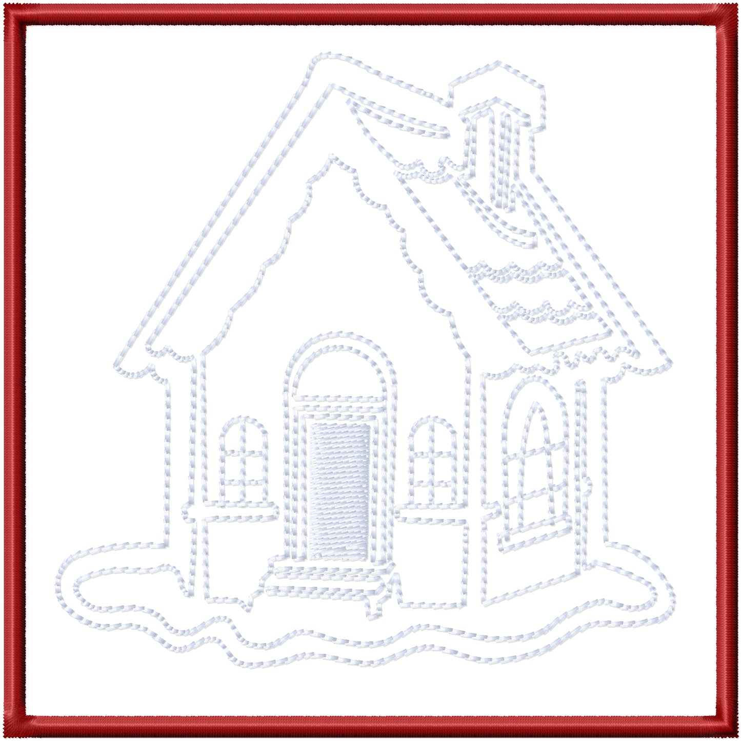 ITH Gingerbread house 2 ornament machine embroidery design