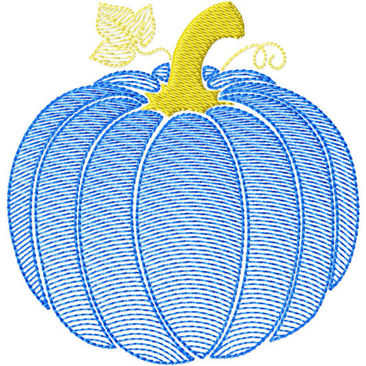 Beautiful gradient filled pumpkin machine embroidery design