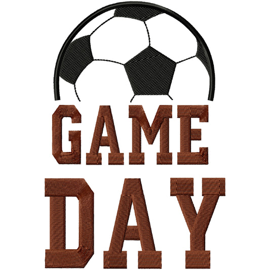 Game Day soccer ball machine embroidery design 2 sizes