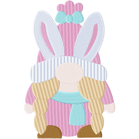 Girl Gnome with ears machine embroidery design 2 sizes