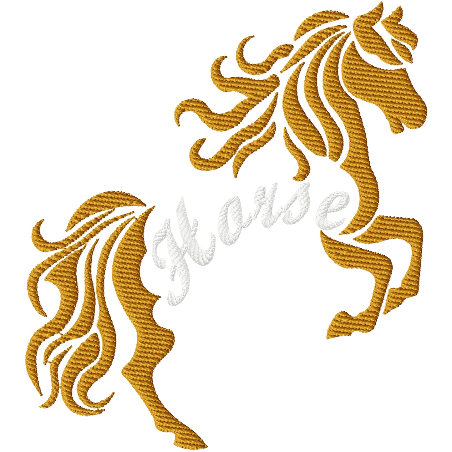 Golden horse 1 machine embroidery design 2 sizes