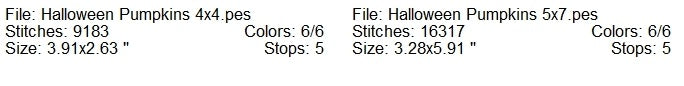 3 Cute Pumpkins machine embroidery design  2 sizes
