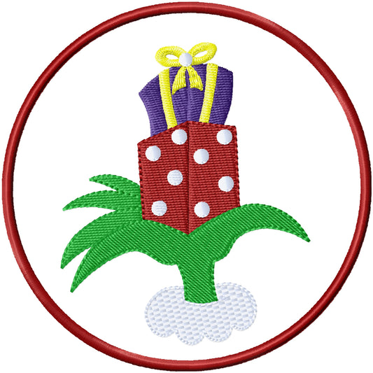 ITH Grinch Hand Coaster  machine embroidery design