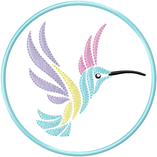 ITH Hummingbird 1-2 coaster machine embroidery design