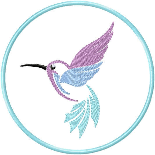 ITH 6-2 Hummingbird coaster machine embroidery design