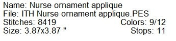2025 ITH Nurse Grinch Christmas applique machine embroidery ornament