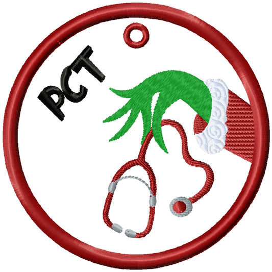 2025 ITH PCT Grinch Christmas applique machine embroidery ornament