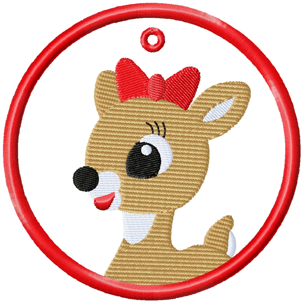 2025 ITH Rudolph's girlfriend Christmas ornament applique design