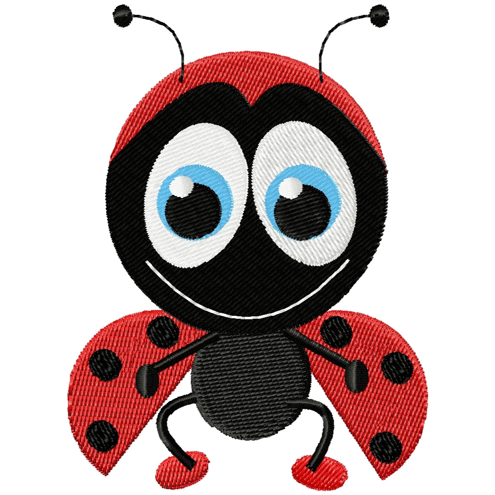 Itty bitty ladybug machine embroidery design