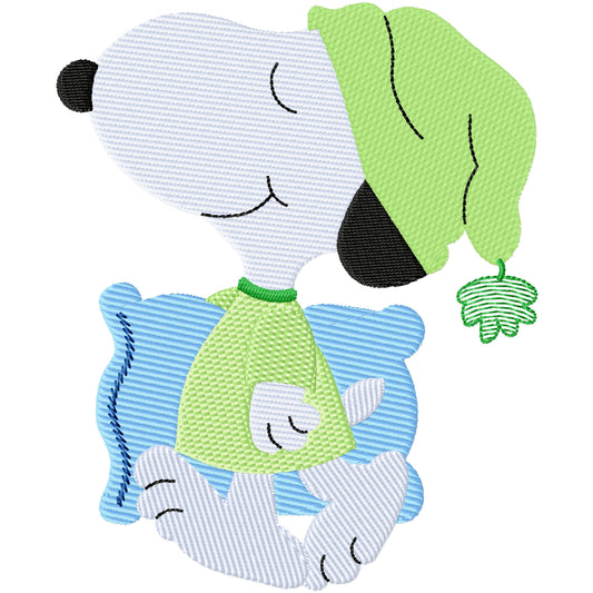 I'm sleepy Snoopy machine embroidery design 2 sizes