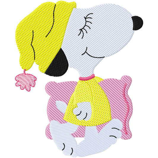 I'm sleepy Snoopys sister machine embroidery design 2 sizes