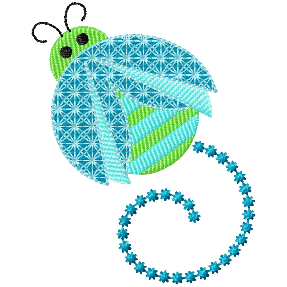 J bug machine embroidery design 3 sizes