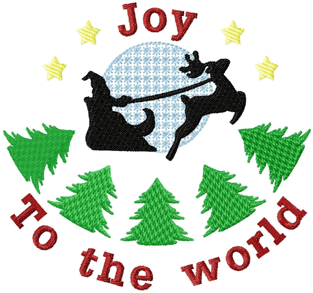 Joy to the world machine embroidery design 2 sizes