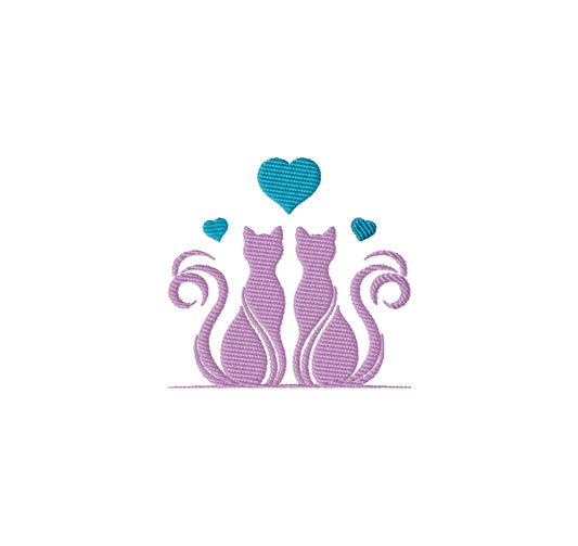 Love cats 3 machine embroidery design