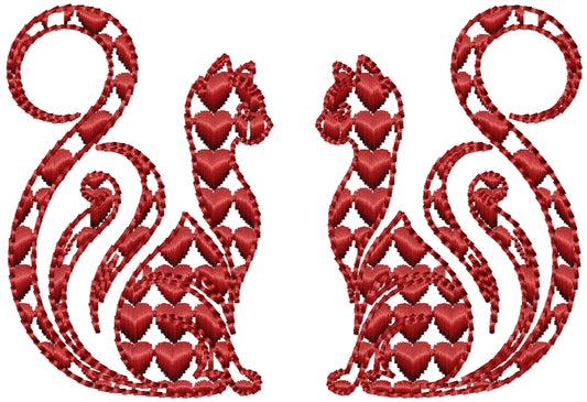 Love cats 4 machine embroidery design