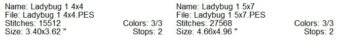 Lady bugs on a background machine embroidery design 2 sizes