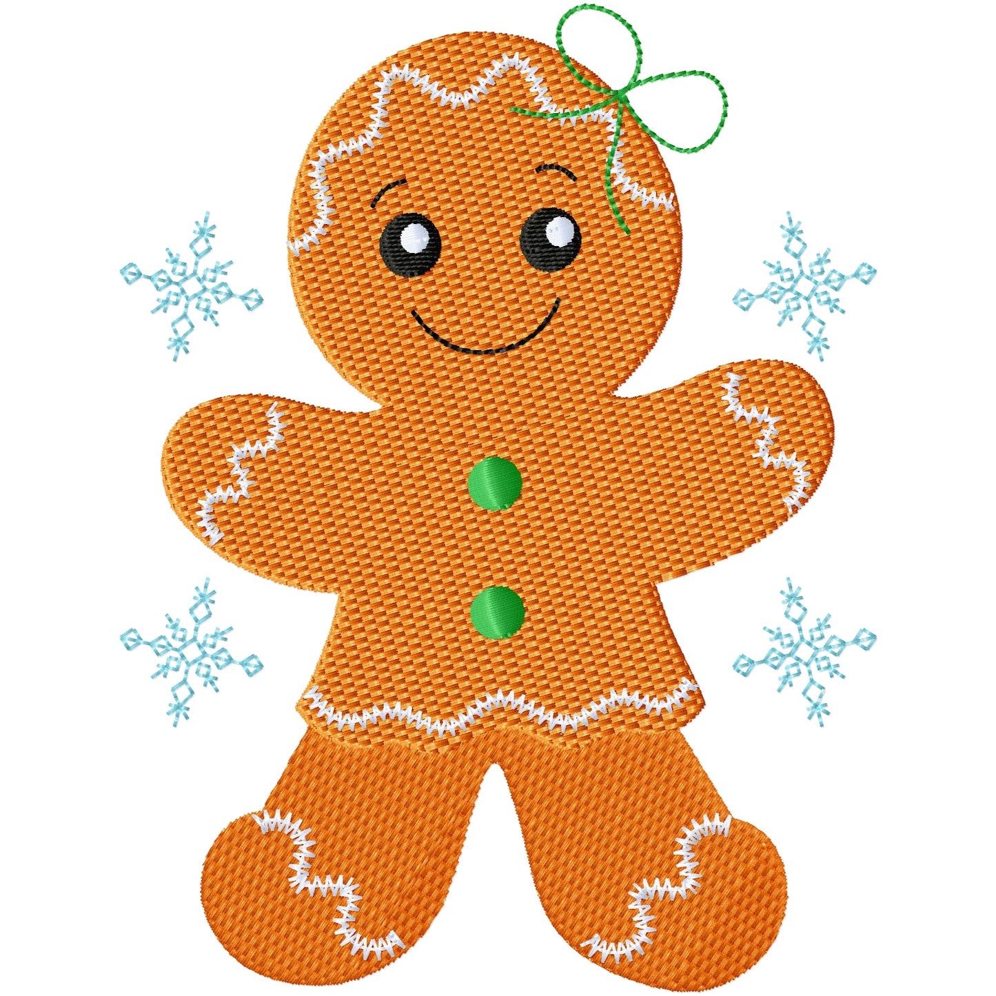 Little gingerbread girl 6 machine embroidery design 2 sizes