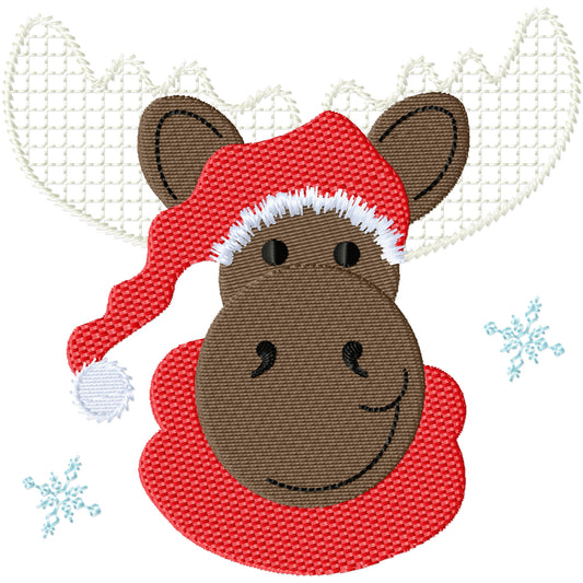 Mickey the Christmas Moose machine embroidery design 2 sizes