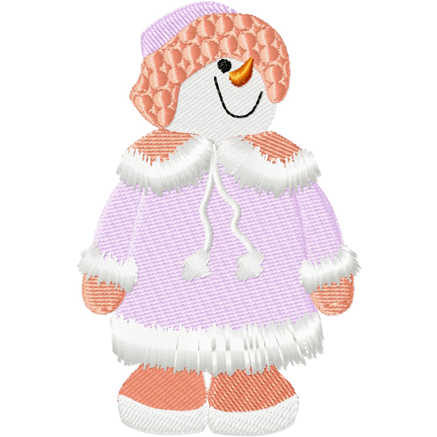 My new coat snow girl wearing a coat machine embroidery design