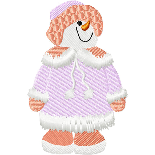My new coat snow girl wearing a coat machine embroidery design