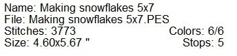 Making snowflakes machine embroidery design