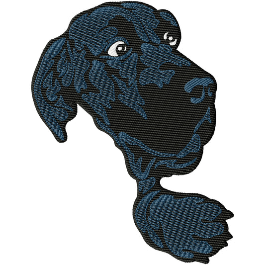 Marley the big dog machine embroidery design 2 sizes